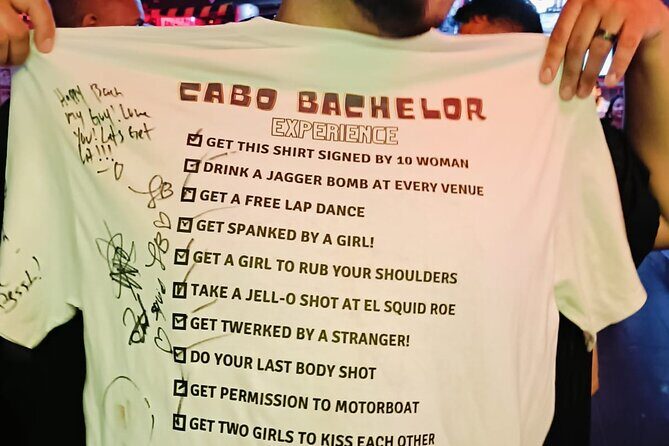 Bachelor Crawl- Cabo San Lucas- Free T-Shirt party checklist - Stop-by-stop: what each venue adds to the Cabo party route