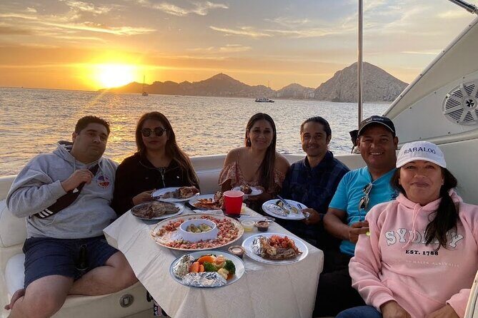Cabo Arch Sunset Yacht Tour - Dinner & Drinks — Up to 18 Guests - The crew energy: service style, music options, and birthday-level care