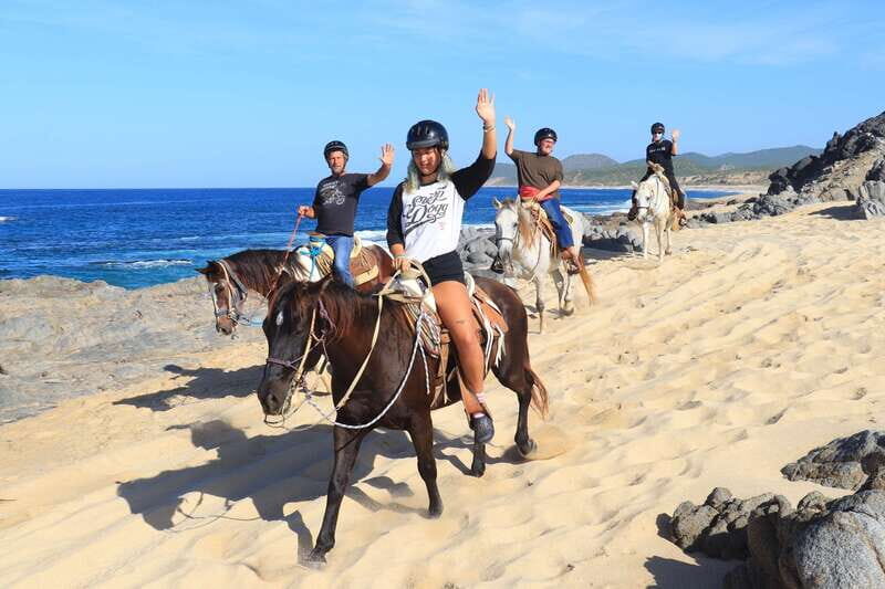 Cabo San Lucas: Beach & Desert Horseback Riding Tour - Gear check: helmet, goggles, bandana, and the no-phone rule