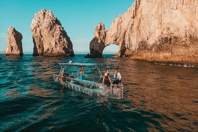 Glass-bottom Boat Experience in Los Cabos Bay - English guide and bottled-water comfort