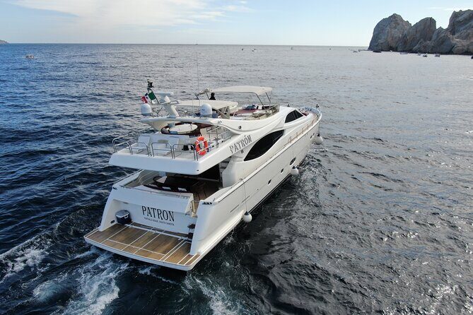 Luxury Yacht Charter in Cabo San Lucas - Ferretti 88ft. - Stop 2: Pacific Coast Cruise for Rock Formations, Marine Life, and Beaches