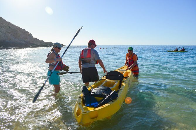 Private Glass bottom Kayak and snorkel at two Bays - Stop 2: Santa María Beach kayak leg (gear, safety, then paddle)