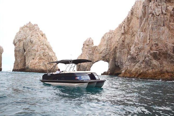 Private Luxury Pontoon Boat, Snorkel, Arch, Sunset & byond - Pickup timing and Marina Cabo San Lucas Dock A