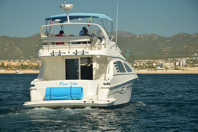 Pura Vida Yacht 42 FT with all inclusive service in Cabo - Three stops that mix icons, beach time, and photo moments
