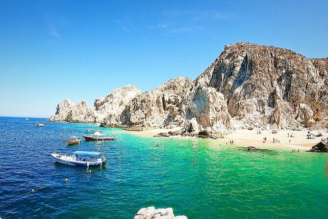 Snorkeling and whale watching Tour in Cabo - Playa de los Amantes photo break and beach history moment