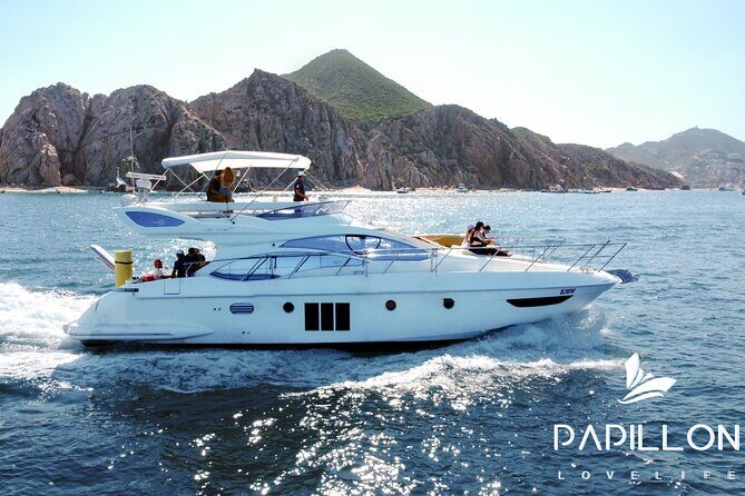 Yacht Azimut for rent in Cabo San Lucas - Pelican Rock swim and jump options (plus snorkeling gear)